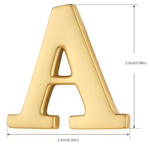 Image of HONEY BEAR Mens Womens Initial Alphabet Letter Lapel Pins Collar Badge Brooches for Business Wedding Graduation Gift Matte Gold 0.59 inches