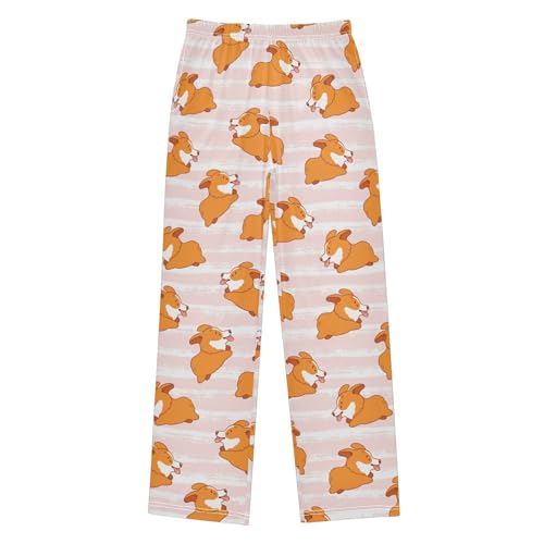 Boys' Pants Funny Cartoon Corgi Dogs Long Bottoms Jogger Pants Elastic Waist Trousers with Pockets S-XL