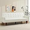  IULULU-Futon-Sofa-Bed-Modern-Convertible-Faux-Leather-Sleeper-Couch-with-Armrests-for-Studio-Office-Apartment-Compact-Living-Game-Room-Overnight-Guests-Retro-White
