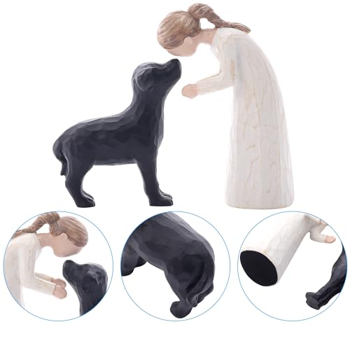 Escultura Clásica de Mujer y Perro en Resina para Decoración miniatura 7