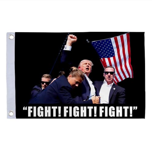 Bayyon Small Flag Double Sided Trump 2024 12 x 18 Black Political Campaign Flag with 2 Brass Grommets