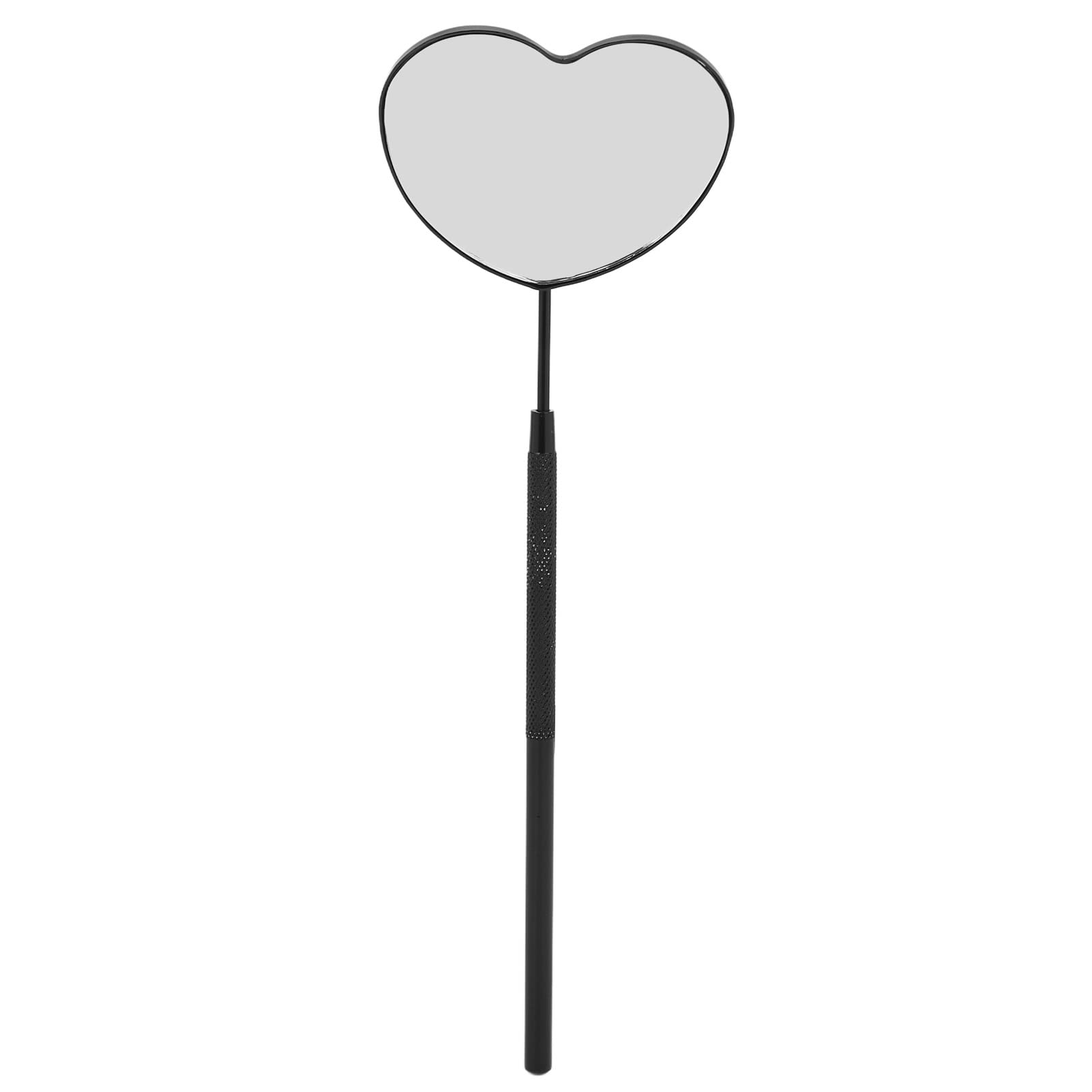 Heart Shaped Lash Mirror Professional Portable Stainless Steel Makeup Eyelash Mirror for Lash Extension(Black)