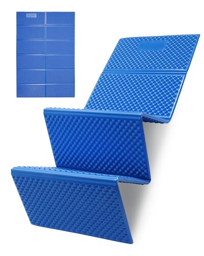 2 Person Camping Foam Sleeping Pad Lightweight Closed Cell Folding Camping Mat Double Camping Mattress Portable for Outdoor Hiking Mountaineering Blue