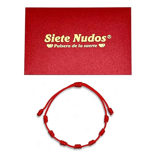 SIETE NUDOS® - Pulsera roja original contra el mal de ojo - 7 chakras...