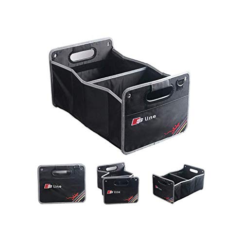 YIKA Auto Trunk Organizer Collapsible Cargo Storage Container Black for AudiSline A1 A3 A4 A6 A8 A7 TT Q3 Q5 Q7 RS3 RS5 RS7