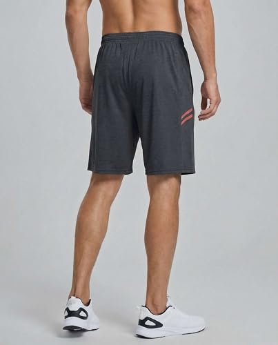 Image of Real Essentials Men's 5 Pack: 9 inch Dry-Fit Shorts - Athletic Gym, Workout, Basketball, Running, Casual Lounge Active Pockets