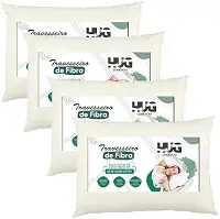 Kit 4 Travesseiros Fibra Siliconada 45x65cm Extra Macio