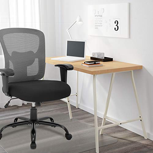 Image of BestOffice Big and Tall Office Chair 500lbs Desk Chair Mesh Computer Chair with Lumbar Support Wide Seat Adjust Arms Rolling Swivel High Back Task Executive Ergonomic Chair for Home Office (Grey)