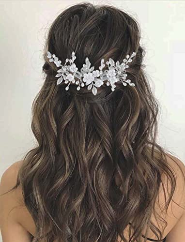 Vatocu Fiore sposa capelli da sposa foglie di vite accessori per capelli perle da sposa per donne e ragazze