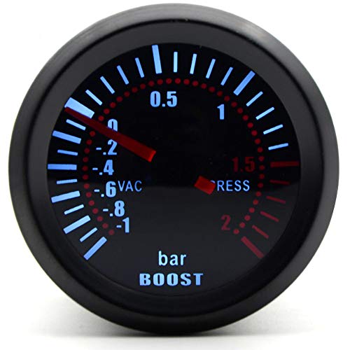 FRFJY Universel 52mm Affichage Numérique Turbocharger Jauge de Pression Léger Pression Turbocharger Instrument Instrument De Voiture DC 12 V Cover