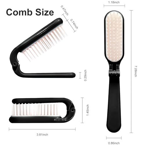 Peines compactos plegables 2-Pack negro y blanco miniatura 7