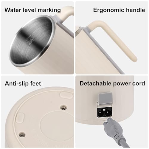 Hervidor eléctrico pequeño de acero inoxidable rosa miniatura 7