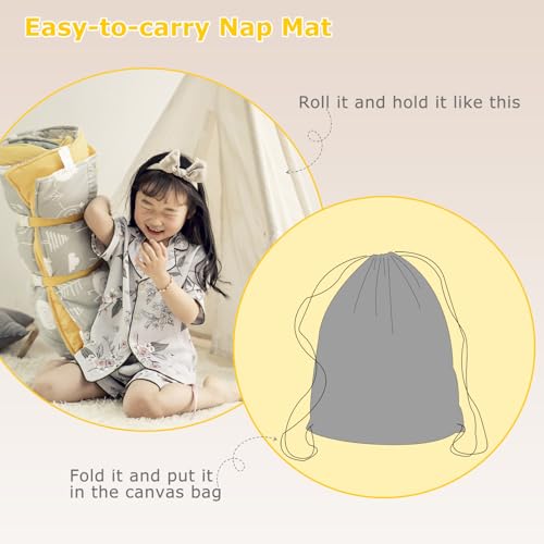 Image of Kids Toddler Lightweight and Soft Nap Mat- Minky Dot& Cotton-Stars