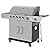 Royal Gourmet US-SG6002R 6 BBQ Liquid Propane Grill with Sear and Side Burners, 71,000 BTU Cabinet Style Stainless Steel Gas Griller, Silver