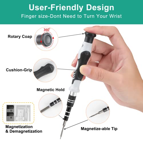 Precision Screwdriver Set With 108 Bits, 132 In 1 Small Screw Driver Set, Mini Magnetic Screwdriver Kit With Magnetizer & Flexible Shafts For Electronics, Phone Jewelers, Game Consoles, Tablet #TOP4