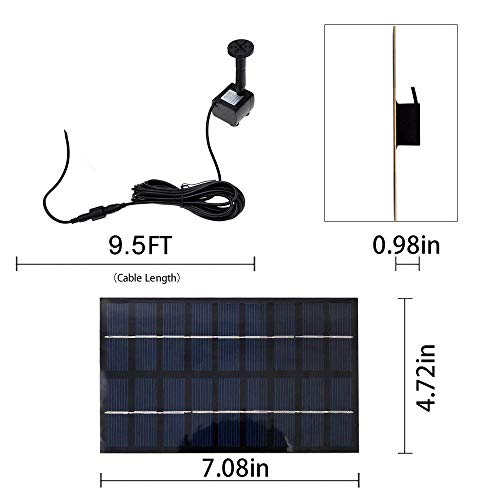COSSCCI 1.8W Solar Fountain Water Pump for Bird Bath Solar Power Foutnains Outdoor Garden Pond Fountain for Small Pool,Patio (Square) - Thumbnail 4