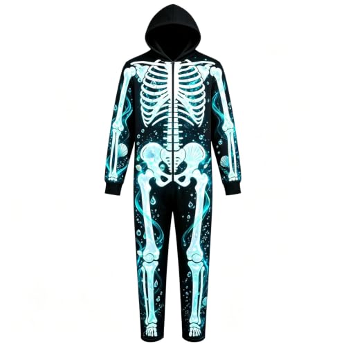 Halloween Onesie Adult,Horror Onesie,Horror Movie Costumes Adult,Halloween Zip Up Costumes Mint Green Large - image 5