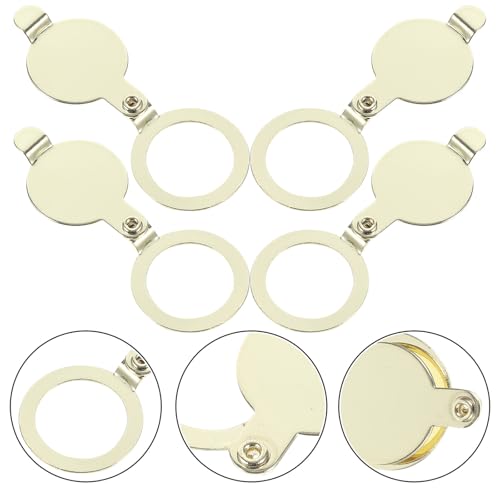 4 piezas de mirilla de puerta de cobre con cubierta de privacidad para seguridad en el hogar, protección anti-espiar, compatible con agujero de puerta de 16 mm, acabado dorado miniatura 6