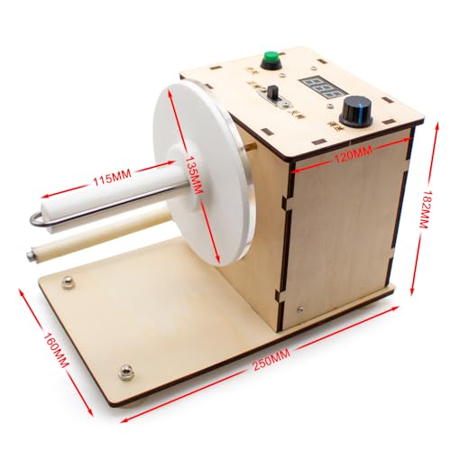 LeTkingok Mini Automatic Label Rewinder Barcode Sticker Label Printing Adjustable Speed Two-Way Rewinding Machine with Power Adapter