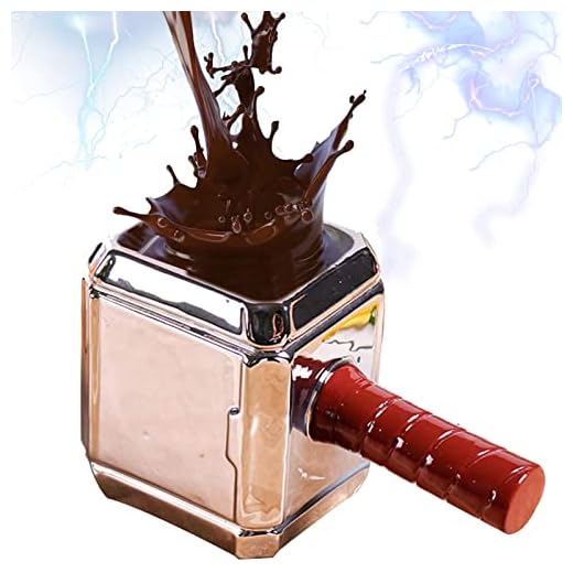 Taza Martillo de Thor, Taza de Café Grande Divertida, Tazas 3D Temáticas de Marvel, Tazas de Café Personalizadas, Taza de Té de Cerámica, Regalo para Compañeros de Piso o de Trabajo, 600ML (Estilo B)