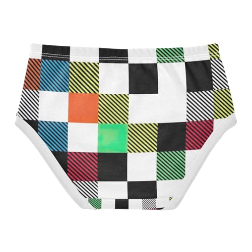 Black White Checkered Toddler Girl Undies, Kids Underwear, 2T–8 Years2