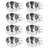 Tfwadmx 8 Pcs Bird Feeding Dish Cups,Parrot Food Bowl Clamp Holder Coop Cup Bird Cage Water Bowl for Parakeet African Greys Conure Cockatiels Lovebird Budgie Chinchilla