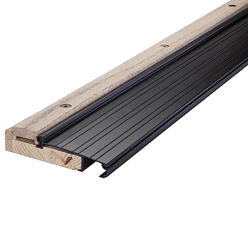 Image of M-D Building Products 77792 4-9 /16 in. x 1-1 /8 in. x 36 in. Bronze Adjustable Aluminum & Hardwood Threshold Kit - Versatile Solution for French and Exterior Doors