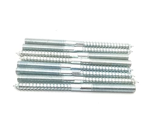 Image of Hanger Bolt M8x110 Silvery Double Headed Bolt Self-Tapping Screw with Hexagon for Furniture 8Pcs