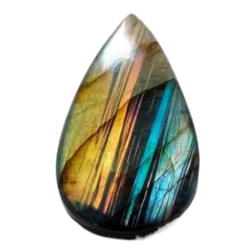 Labradorite jaune en poire 28x17mm cabochon naturel pour création de bijoux DIY