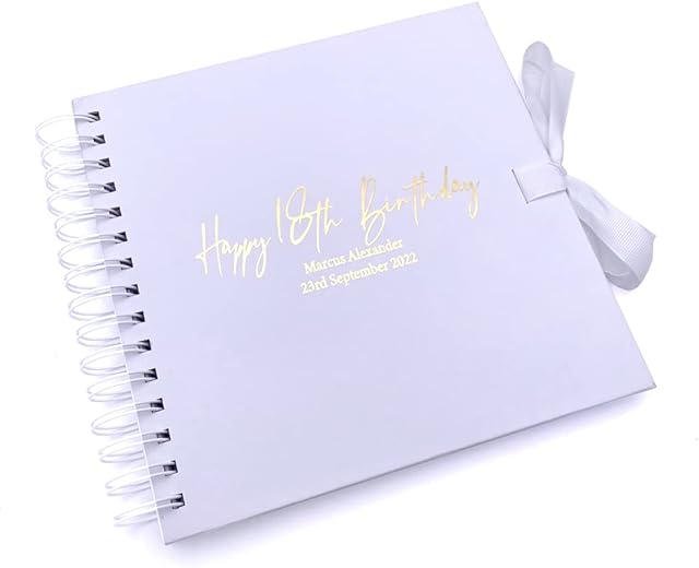 Personalised Any age Birthday Scrapbook, Guest Book or Photo Album Gift 16th, 18th, 21st, 30th, 40th, 50th, 60th, 70th, 80th