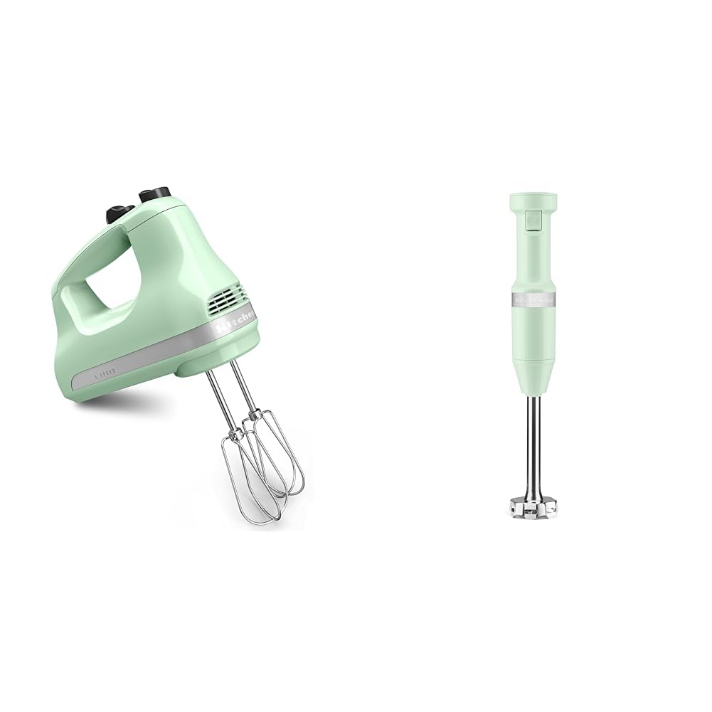 KitchenAid 5-Speed Ultra Power Hand Mixer - KHM512 Pistachio Variable Speed Corded Hand Blender KHBV53 Pistachio