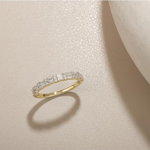 Cali Trove 1/3 Natural Diamond Ring in 14Kt White Yellow and Rose Gold | Layered Stackable Bands | Minimal Jewelry for Everyday | Anniversery Gifts | Graduation Rings | Gifts for Her3