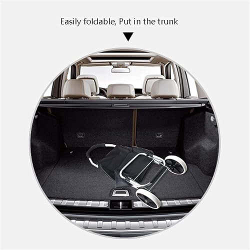 Carrito de compras plegable de aleación de aluminio negro miniatura 6
