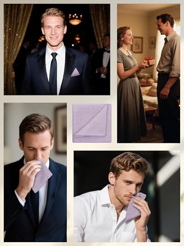 Image of Mantieqingway Cotton Handkerchiefs for Men Solid Color Pocket Square for Suit Formal Wedding Church