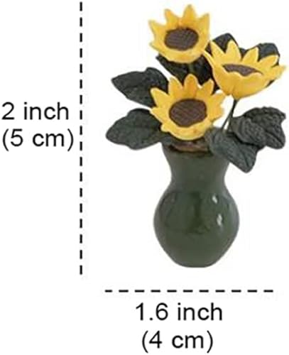 Miniatura 7 de Decoración de coche, mini jarrón verde oscuro, girasol, decoración de tablero de instrumentos de automóvil, consola central, adornos interiores retro