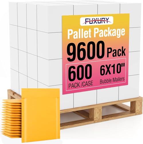Fuxury Kraft Bubble Mailer 6x10" 9600Pack Usable Size 6x9" Padded Envelopes