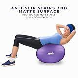 EDIFIT, Gymnastikball, 55, 65 und 75, Pezziball, Einschließlich Inflator, Pilates Ball, Sitzball, Pilates, Yoga Ball, Gymnastik (65cm, Violett)