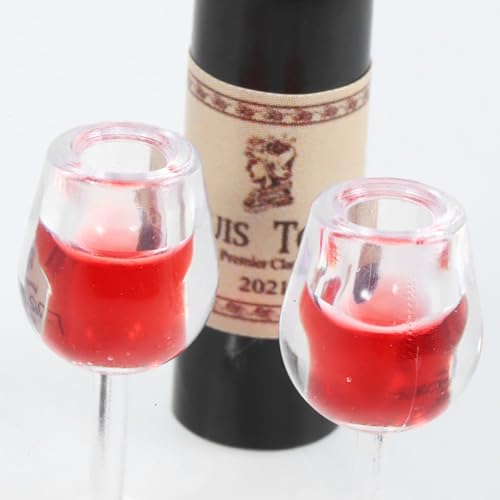 BESTonZON 4 Conjuntos De Mini Enfeites De Casa De Vinho Tinto Modelo De Garrafa De Vinho Decoração E