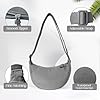 Uwiyo Halbmond Tasche Damen Nylon Crossbody Moon Bag Hobo Halfmoon Bag Halbmond Umhängetasche Dumpling Schultertasche mit verstellbarem Gurt für Damen Mädchen (Grau) #4