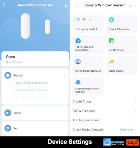 Smarter Living โ Smart WiFi Door and Window Sensor, Phone Notifications via Smart Life, Tuya, Alexa and SmartThings, Create Automations, No Hub Required, Easy Setup, (1-Pack) by Smarter Living - Used condition - Image 7