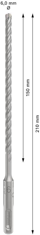 Bosch 1x PRO SDS plus-5X Crusher Drilling Bit (Equipped Concrete, Concrete, Ø 6.00 mm, Professional Accessory Crusher Drilling)