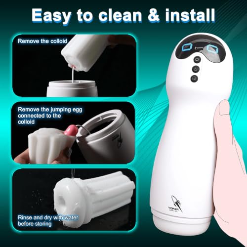 Image of KLEN - Personal Massager for Men with Suction Vibration Variable Frequency and Voice Rechargeable White