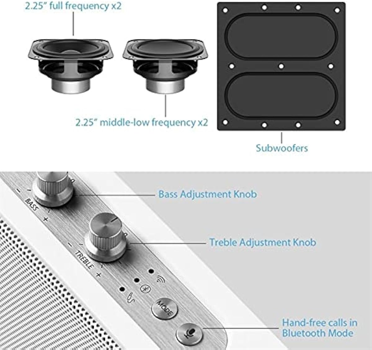 在庫限品 スピーカー ポータブルブルートゥーススピーカー Aux Wifi wサブウーファーの列 Hd 6 ドライバースクエアスピーカー ハンズフリーコンピューターの電話 車の場合 自宅 Color Black 車 バイク 人気絶頂 Www Civilittee Hu Com