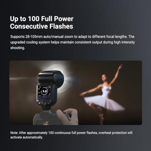 Image of NEEWER Z2PRO-F 2.4G TTL Round Head Flash Speedlite Compatible with Fujifilm, Wireless Compatible with Godox, 76Ws 1 /8000s HSS, Upgraded UI, TTL /M TCM Switch, 7.2V /3000mAh Battery, 600 Full Power Flash