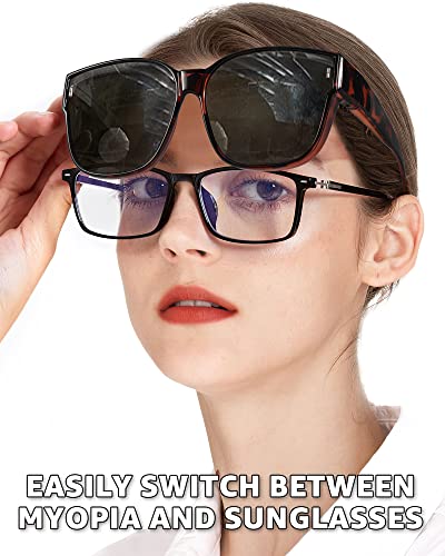 LVIOE Oversized Over Glasses Sunglasses for Women Men, Polarized Fit Over Sunglasses with UV Protection for Driving LS30912