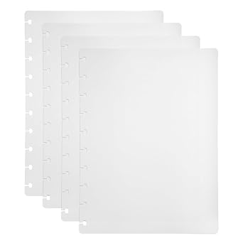 PATIKIL 2 Set Discbound Notebook Cover, 10 x 7.1 B5 Letter Size Disc Planner Cover for Notebook Planner Office Product, White