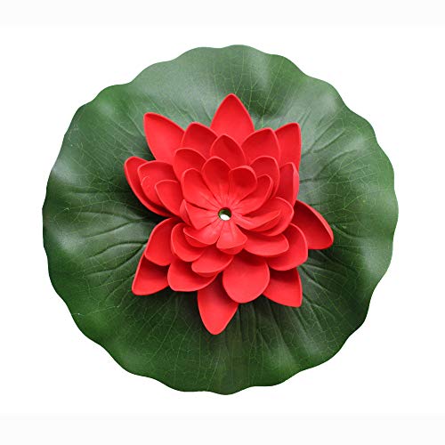 ASC Solar Powered Water Floating Lotus Fountain with Water Pump (Red)