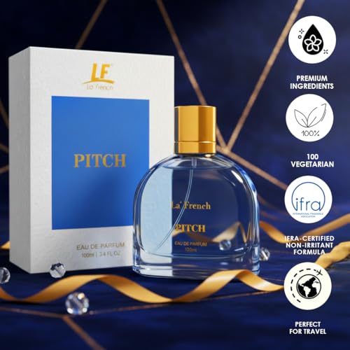Image of La French Pitch Unisex Perfume 100ml | Long-Lasting Premium Fragrance with Clary Sage, Lemon & Amber Notes | Refreshing, Elegant Scent for Office & Party