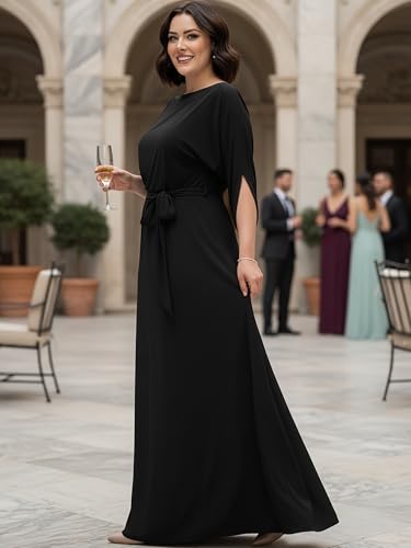 Image of KOH KOH Womens 2026 Flowy Formal Batwing Sleeve Evening Casual Gown