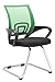 CLP Sedia Cantilever con Braccioli Eureka I Sedia Visitatore Ufficio in Rete Traspirante I Sedia A Sbalzo per Sale Attesa E Conferenze, Colore:Verde
